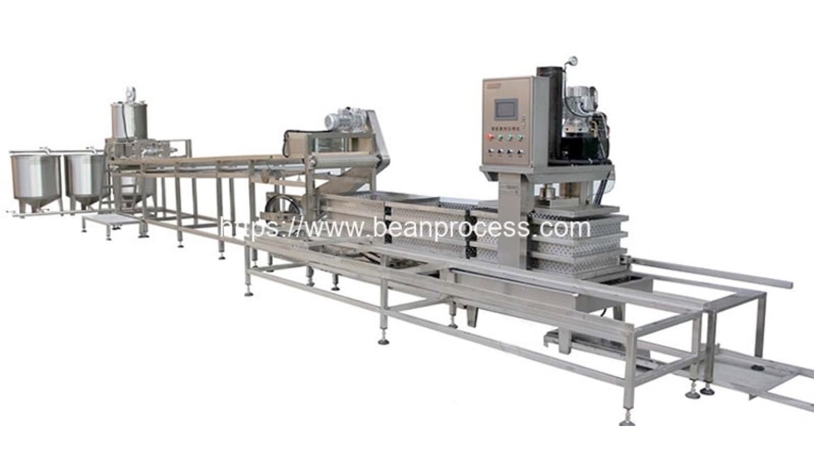 Stainless steel bean-curd-skin forming and pressing production line for bean-based snack production
